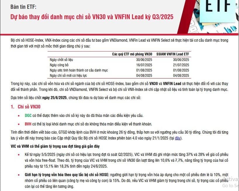 BVH được dự báo sẽ loại khỏi rổ VN30, đâu là cái tên sẽ thay thế?