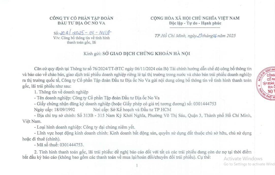 Novaland tiếp tục ‘khất nợ’ hơn 861 tỷ đồng gốc, lãi trái phiếu