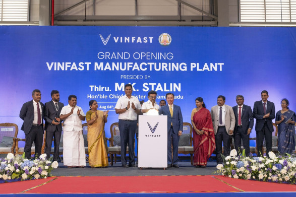 VINFAST KHÁNH THÀNH NHÀ MÁY LẮP RÁP Ô TÔ ĐIỆN TẠI TAMIL NADU, ẤN ĐỘ