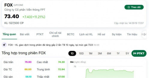 Cổ phiếu FOX lập đỉnh mới, vốn hóa gần 55.000 tỷ đồng
