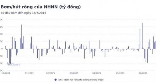 Tuần qua, NHNN bơm ròng gần 58.500 tỷ đồng