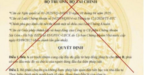 UBCKNN cảnh báo nhà đầu tư về văn bản giả mạo văn bản của Bộ Tài chính