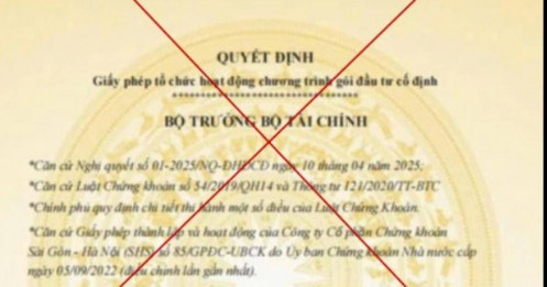 Cảnh báo văn bản giả mạo Bộ Tài chính, Ủy ban Chứng khoán Nhà nước để lừa đảo
