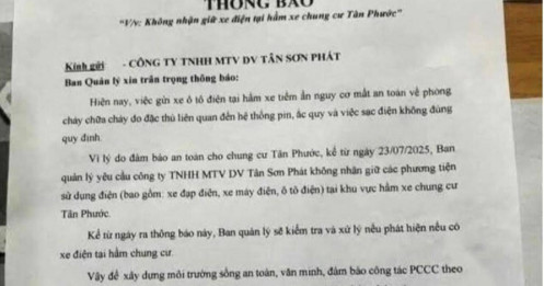 Chung cư không cho gửi xe điện có vi phạm pháp luật?