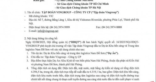 Vingroup muốn rót 14 tỷ USD đầu tư dự án Khu bến cảng và Trung tâm logistics tại Hải Phòng