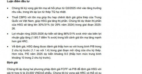 MBS Research nâng dự báo lợi nhuận HSG, giá cổ phiếu được kỳ vọng tăng mạnh