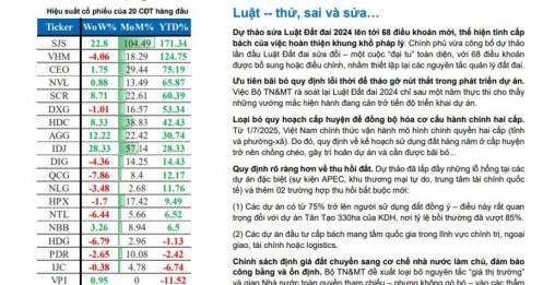 Cổ phiếu BĐS dậy sóng trước cuộc 'đại tu' từ Luật Đất đai mới: Đâu sẽ là những cái tên hưởng lợi?