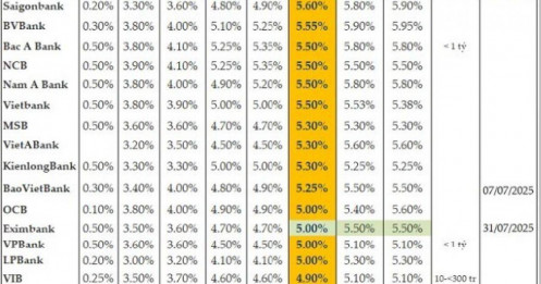 Lãi suất tiền gửi đầu tháng 8 ổn định