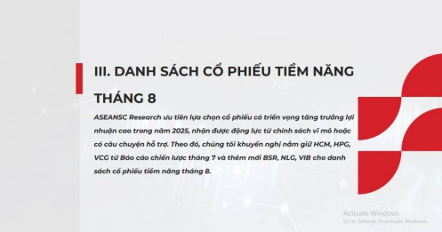 6 cổ phiếu đầu ngành, có câu chuyện hỗ trợ trong tháng 8