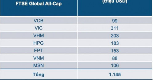 Khi TTCK được nâng hạng, 7 cổ phiếu này sẽ hút hơn 1,1 tỷ USD vốn ngoại