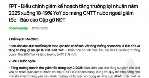 FPT điều chỉnh giảm kế hoạch tăng trưởng lợi nhuận năm 2025 xuống 18-19%