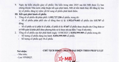 MBB nâng vốn điều lệ lên gần 81.000 tỷ đồng
