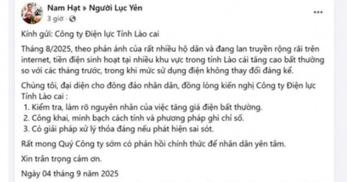 Cảnh báo tin giả về kiến nghị về tiền điện tháng 8