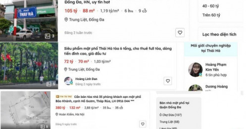 ‘Sốc’ với tin rao bán nhà mặt phố Hà Nội giá 2,8 tỷ đồng/m2