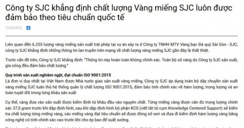 Cựu TGĐ SJC sản xuất trái phép 6.255 lượng vàng: SJC chính thức lên tiếng, khẳng định vàng miếng đạt chuẩn