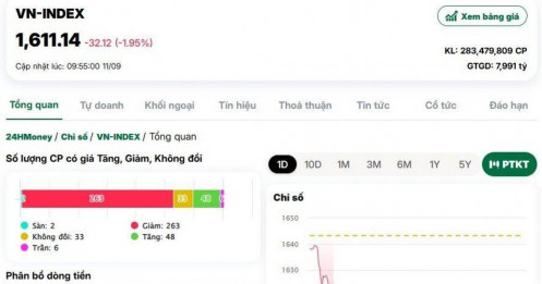 Nguyên nhân khiến VnIndex giảm 32 điểm