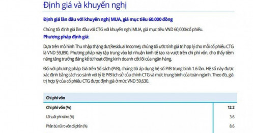 Một mã ngân hàng Big4 được khuyến nghị mua, kỳ vọng tăng tới 21%