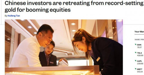 NĐT Trung Quốc rời bỏ vàng, ào ạt đổ tiền vào chứng khoán