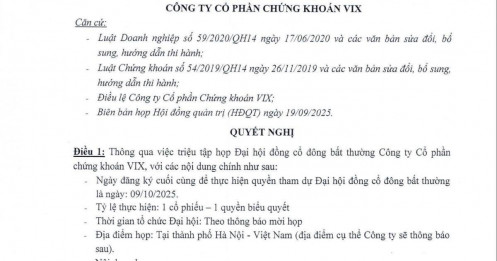 VIX sắp họp ĐHĐCĐ bất thường bàn việc tăng kế hoạch lợi nhuận năm 2025