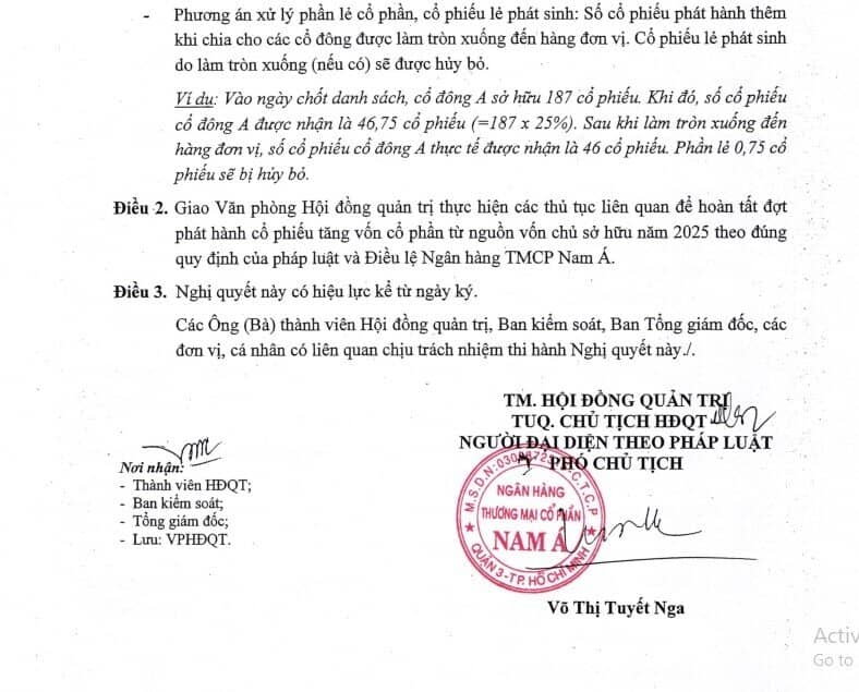 Một ngân hàng sẽ chốt quyền vào tuần tới để trả cổ tức 25%