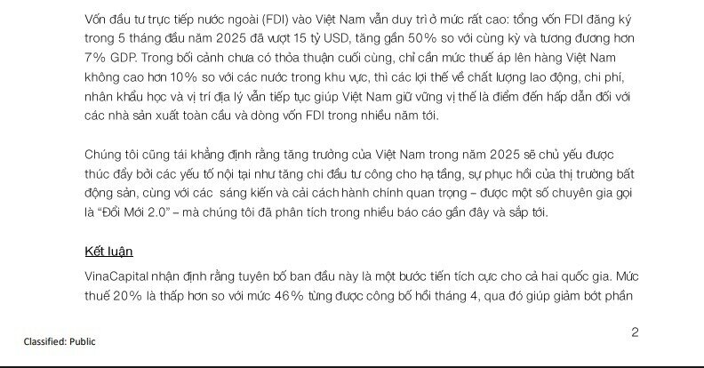 VinaCapital: "Chỉ cần thuế áp lên hàng Việt Nam không cao hơn 10% so với các nước khác, thì vẫn hút mạnh FDI"