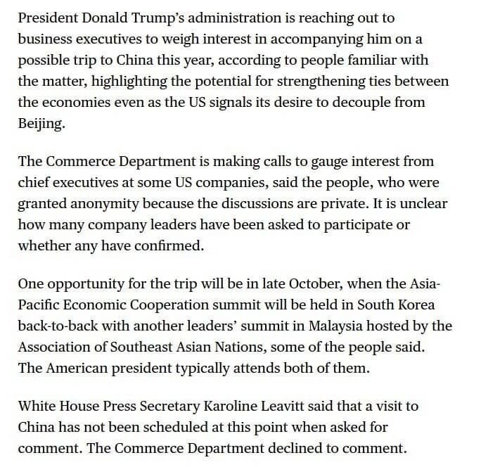 Ông Trump có thể sẽ tới thăm Trung Quốc với dàn CEO đình đám tháp tùng