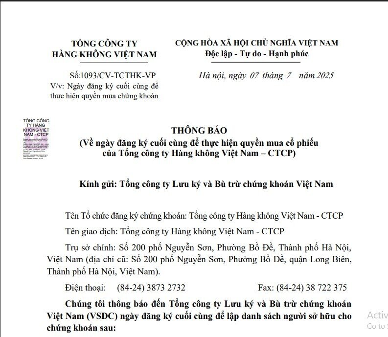 HVN được cấp phép chào bán 900 triệu cổ phiếu