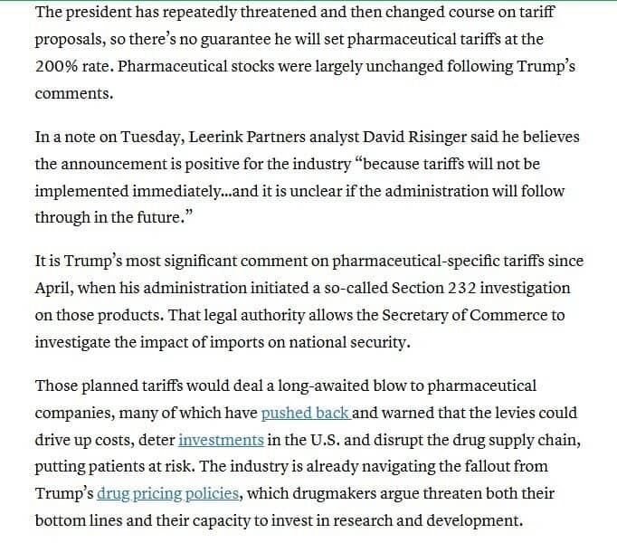 Ông Trump sắp áp thuế dược phẩm, có khả năng lên đến 200%