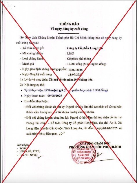 Văn bản chi cổ tức bị làm giả, HoSE ra cảnh báo về tài khoản 'Người Hải Phòng'