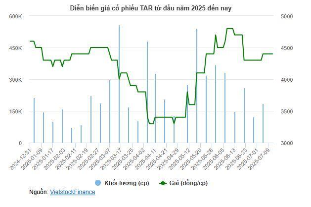 Cổ phiếu TAR mất gần 90% từ đỉnh, CEO đăng ký mua mạnh