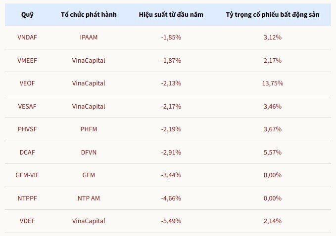 Vì sao nhiều quỹ đầu tư ít chuộng cổ phiếu bất động sản?
