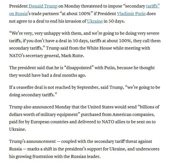 Các nước làm ăn với Nga bất ngờ nhận 'tối hậu thư' từ ông Trump