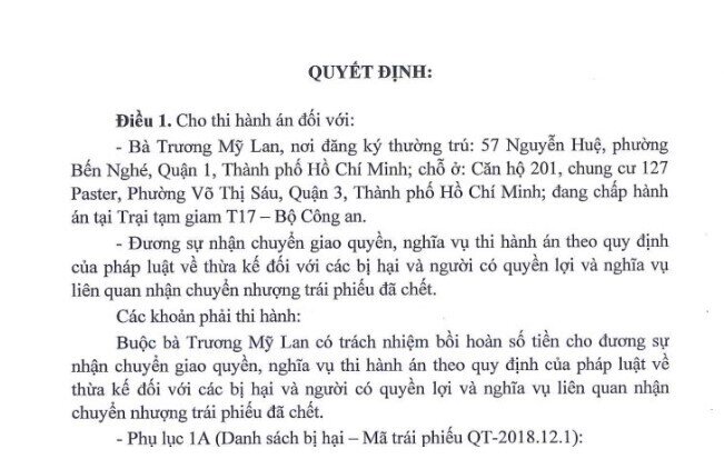 Vụ Vạn Thịnh Phát: Nhiều bị hại đã mất, Trương Mỹ Lan phải đền bù cho người thừa kế
