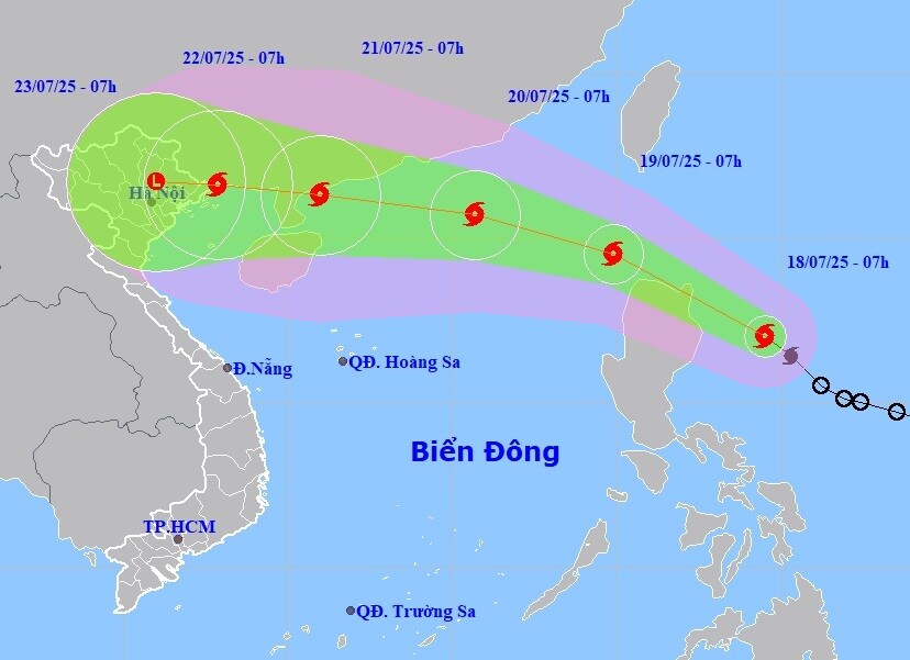 Bão Wipha sắp vào Biển Đông