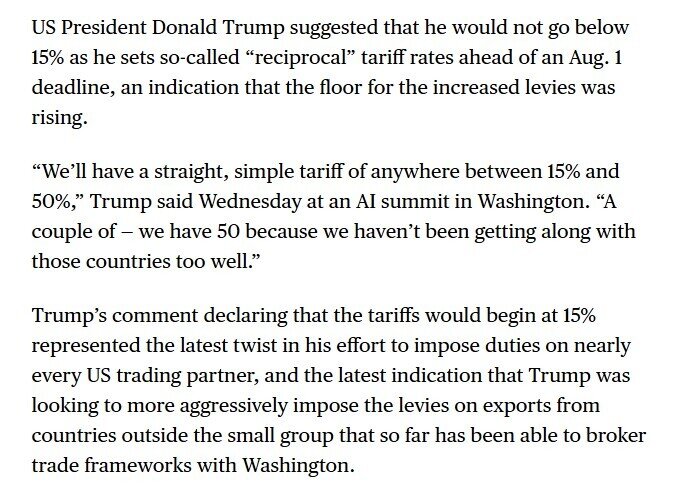 Ông Trump: Các nước sẽ phải đối mặt mức thuế đối ứng từ 15% đến 50%