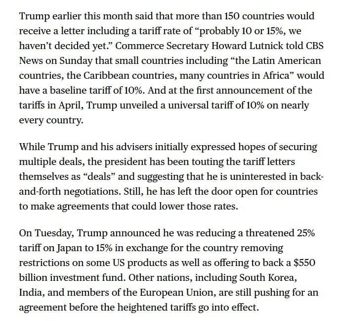 Ông Trump: Các nước sẽ phải đối mặt mức thuế đối ứng từ 15% đến 50%