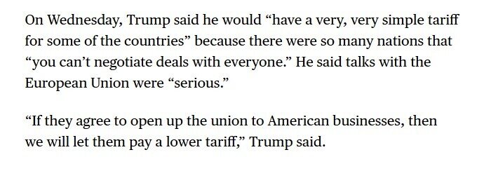 Ông Trump: Các nước sẽ phải đối mặt mức thuế đối ứng từ 15% đến 50%
