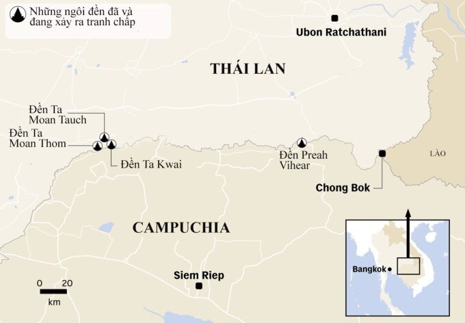 Đền Ta Muen và Preah Vihear: Tranh chấp căng thẳng giữa Campuchia Thái Lan