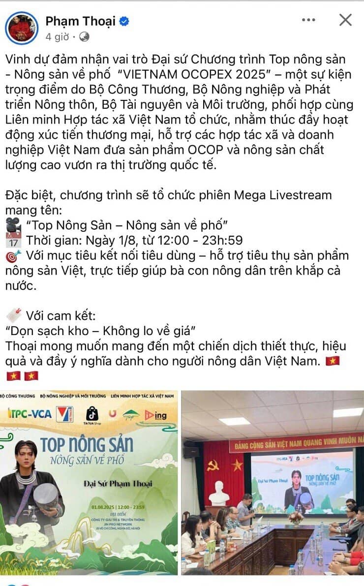 Bộ Công thương bác tin Phạm Thoại làm đại sứ nông sản