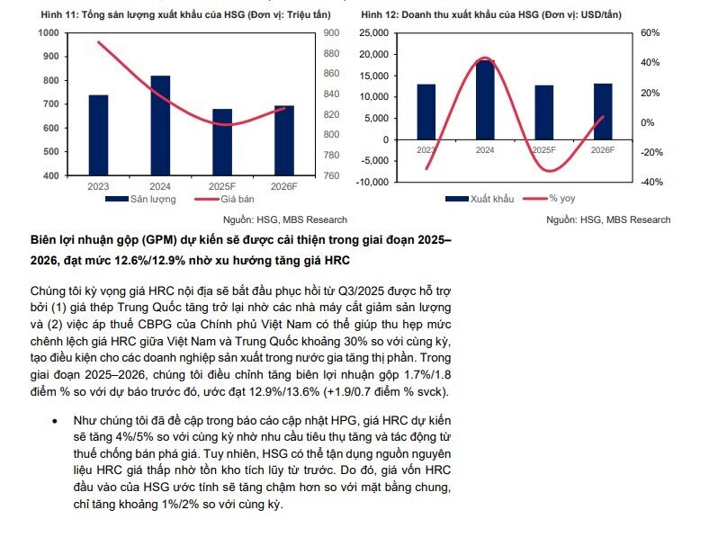 MBS Research nâng dự báo lợi nhuận HSG, giá cổ phiếu được kỳ vọng tăng mạnh