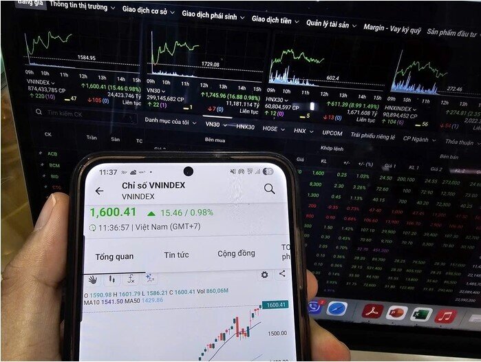 VN-Index lần đầu chạm mốc lịch sử 1.600 điểm, nhà đầu tư vừa mừng vừa tiếc