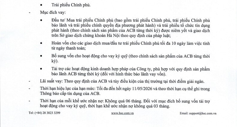 HCM nâng hạn mức tín dụng tại ACB lên 6.000 tỷ đồng