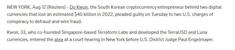‘Ông trùm’ Do Kwon nhận tội lừa đảo tại Mỹ trong vụ sụp đổ tiền ảo Luna 40 tỷ USD