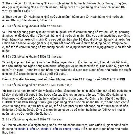 Ngân hàng nhận chuyển giao bắt buộc được giảm 50% tỷ lệ dự trữ bắt buộc từ 1/10