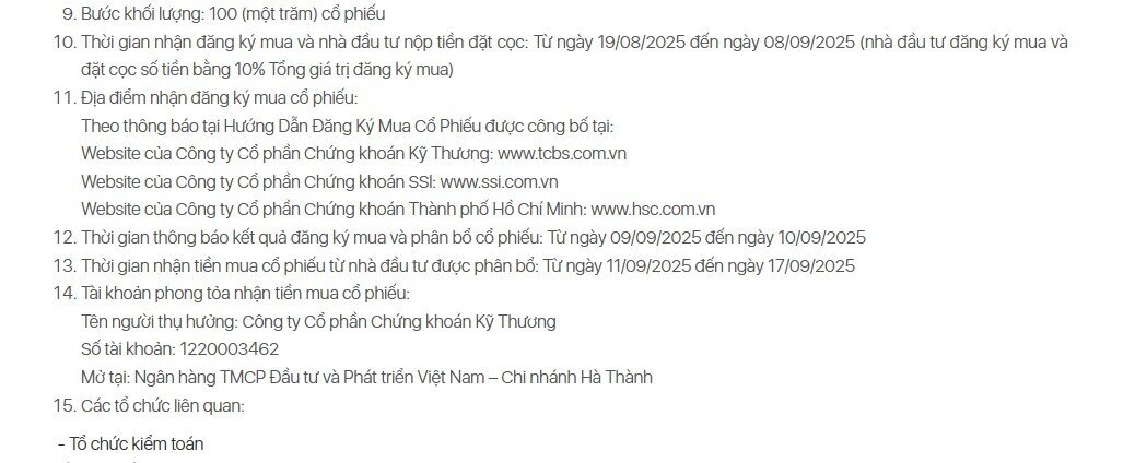 TCBS mở đăng ký mua cổ phiếu IPO từ 19/8