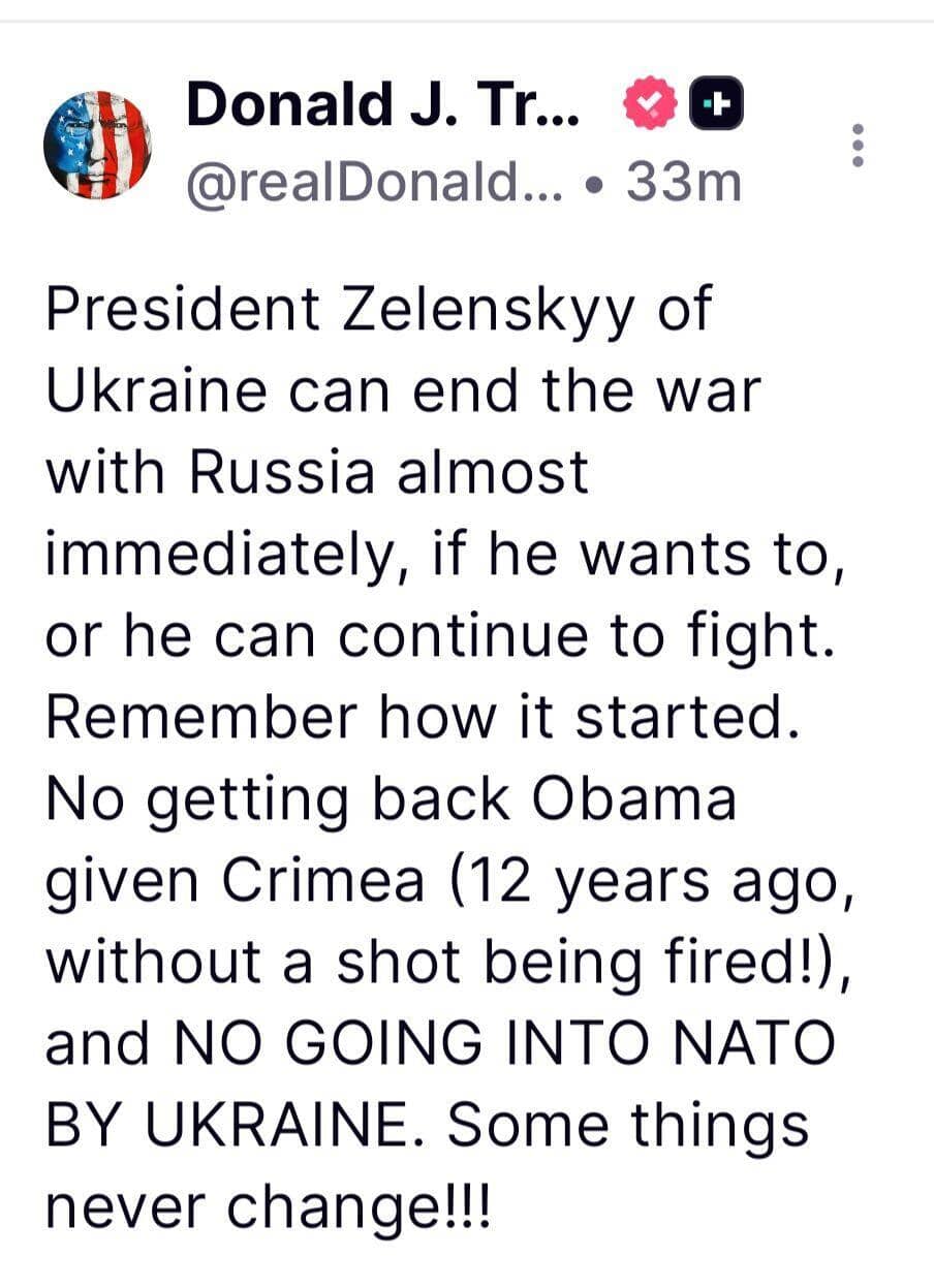 Thông điệp của Tổng thống Trump với Ukraine: Không lấy lại Crimea, không gia nhập Nato