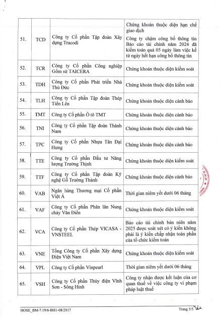 Danh sách cắt margin trên HSX nâng lên 65 mã với loạt tên 'hot' NVL, HAG, BCG...