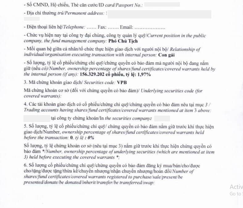 Hai con gái Phó Chủ tịch VPBank đăng ký mua 40 triệu mua cổ phiếu