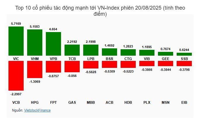 Nhịp đập Thị trường 20/08: Kéo nhiều cổ phiếu trụ, VN-Index phục hồi mạnh mẽ cuối phiên