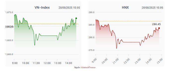 Nhịp đập Thị trường 20/08: Kéo nhiều cổ phiếu trụ, VN-Index phục hồi mạnh mẽ cuối phiên